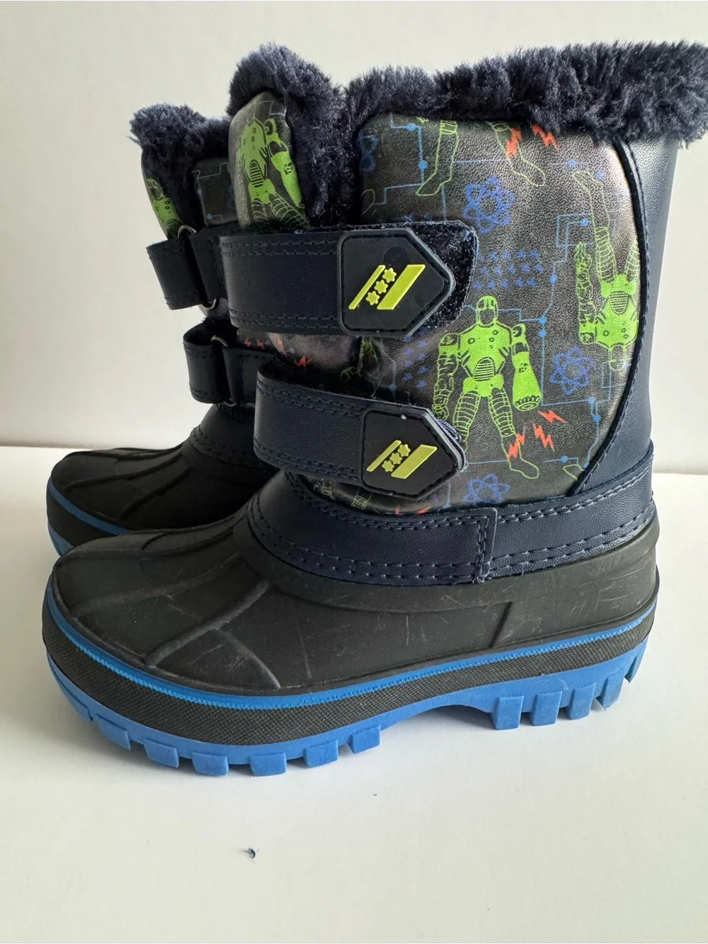 Kids Navy Blue Astronaut Winter Boots